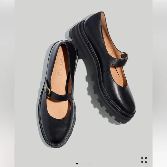 Madewell Black Leather Mary Jane Loafers with Buckle - Picture 12 of 14